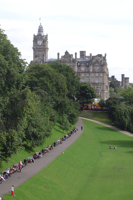 The mound and princes street gardens edinburgh scotland photo